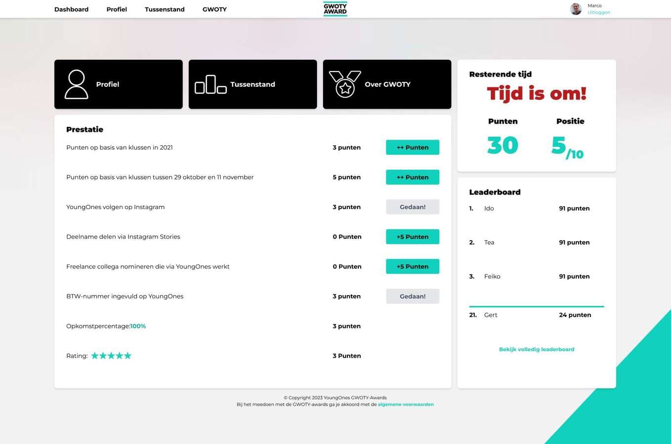 GWOTY awards project afbeelding